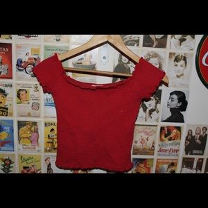 Red crop top